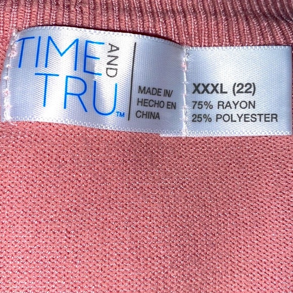 Time and Tru Rose color Sweater w/Ruffles and Bell Sleeves size XXXL (22) - Picture 9 of 9